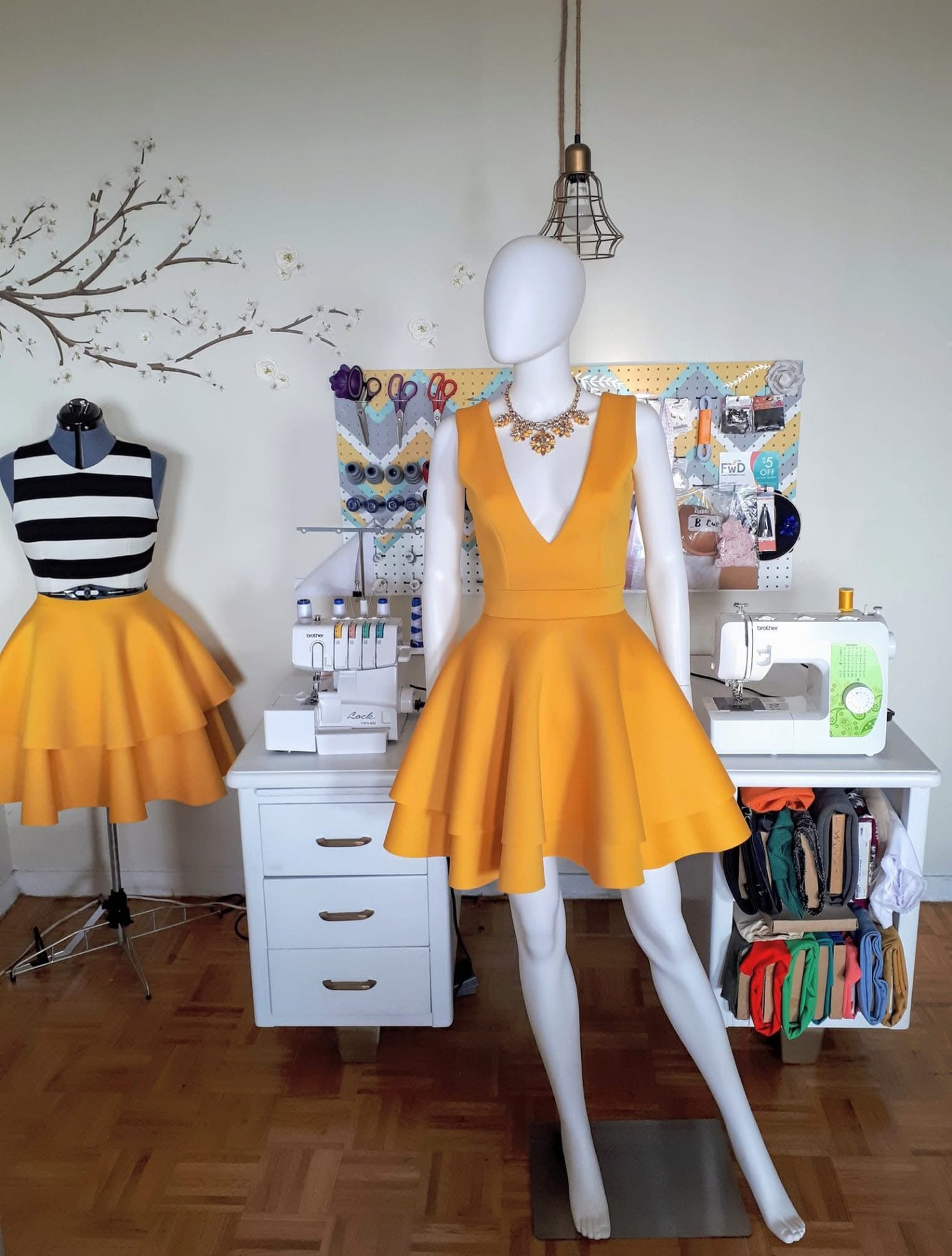 My early costume studio set up in a corner of my apartment